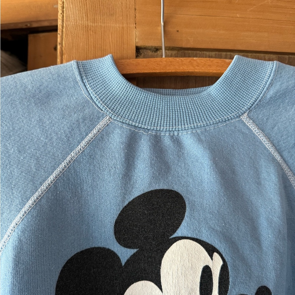 Vintage 70s Blue Mickey Mouse Sweatshirt - Picture 2 of 5